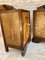 Art Deco Walnut Slab Side Cabinets or Nightstands with Carved Base, 1930s, Set of 2 5