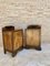 Art Deco Walnut Slab Side Cabinets or Nightstands with Carved Base, 1930s, Set of 2 11