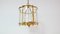 Large French Brass and Glass Lantern Chandelier with 6 Light Sockets and Domed Glass, 1980s, Image 2