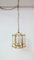Large French Brass and Glass Lantern Chandelier with 6 Light Sockets and Domed Glass, 1980s, Image 1