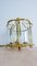 Lámpara de araña francesa grande de latón y vidrio con 6 portalámparas y vidrio abovedado, años 80, Imagen 12