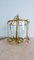 Large French Brass and Glass Lantern Chandelier with 6 Light Sockets and Domed Glass, 1980s 4