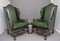 Large Early 20th Century Walnut Wingback Armchairs, Set of 2 14