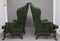 Large Early 20th Century Walnut Wingback Armchairs, Set of 2 10