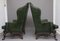 Large Early 20th Century Walnut Wingback Armchairs, Set of 2, Image 10