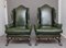 Large Early 20th Century Walnut Wingback Armchairs, Set of 2 13