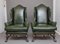 Large Early 20th Century Walnut Wingback Armchairs, Set of 2, Image 13