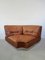 Italian Leather Modular Semicircle Sofa from Saporiti, 1970s, Set of 3 6