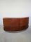 Italian Leather Modular Semicircle Sofa from Saporiti, 1970s, Set of 3 9