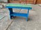 Antique Blue Painted Wooden Bench 1