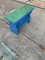 Antique Blue Painted Wooden Bench 3