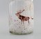 Russian Art Glass Beer Jug with Hand-Painted Deer from Legras Saint Denis 4