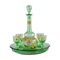 Green Mouth-Blown Art Glass Cabarat Cigogne Liqueur Set from Legras, France, Set of 6 1