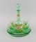 Green Mouth-Blown Art Glass Cabarat Cigogne Liqueur Set from Legras, France, Set of 6 2