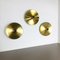 Gold Disc Wall Lights by Charlotte Perriand for Honsel, Germany, 1960s, Set of 3 3