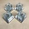 Chromed Glass Cubic Wall Lights Sconces from Peill & Putzler, Germany, Set of 4 3
