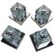Chromed Glass Cubic Wall Lights Sconces from Peill & Putzler, Germany, Set of 4 1
