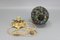 Mehrfarbige Perlen Murano Glas Tischlampe mit Bronze Fuß 17