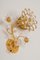 Lámparas de pared en forma de flor de latón dorado de Palwa, Germany, años 70, Imagen 2