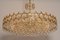 Huge Gilt Brass and Crystal Chandelier by Sciolari for Palwa, Germany, 1970s 7