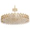 Huge Gilt Brass and Crystal Chandelier by Sciolari for Palwa, Germany, 1970s, Image 1