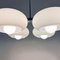 Italian Space Age Steel and Glossy Opaline Glass Four-Light Ceiling Lamp, 1970s 8