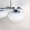 Italian Space Age Steel and Glossy Opaline Glass Four-Light Ceiling Lamp, 1970s 9