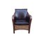 Vintage Mahogany and Leather Slim Wicker Armchair 1
