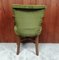 Green Velvet and Mahogany Button Back Chair, 1930s 2