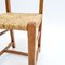 Brutalist Oak Antique Dining Chairs with Rush Seating, Set of 6 9