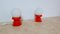 German Red Ceramic Bubble Bedside Lamps, 1970s, Set of 2 5