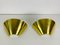 Modernist German Brass and Opaline Glass Wall Lamps, 1980s, Set of 2 6