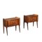 Italian Veneered Wood Glass Bedside Tables 1