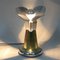 Italian Chromed Metal and Brass Bedside Lamp, Image 4