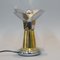 Italian Chromed Metal and Brass Bedside Lamp, Image 1