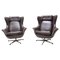 Leather Swivel Armchairs from UP Zavody, 1970s, Set of 2 1