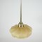 Art Deco French Ivory Colored Opaline Glass Brass Pendants, 1940s, Set of 2 17