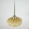 Art Deco French Ivory Colored Opaline Glass Brass Pendants, 1940s, Set of 2, Image 17