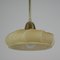 Art Deco French Ivory Colored Opaline Glass Brass Pendants, 1940s, Set of 2 9