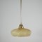 Art Deco French Ivory Colored Opaline Glass Brass Pendants, 1940s, Set of 2 6