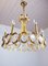 Vintage Gilt Brass and Crystal Glass Chandelier by Lobmeyr 7