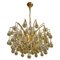 German Murano Glass and Brass Tear Drop Chandelier from Palwa, 1970 1