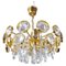 Vintage Gilt Brass and Crystal Glass Chandelier by Lobmeyr, Image 1