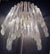 Aplique de pared de cristal de Murano blanco y latón de Venini, Italy, años 60, Imagen 3