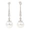 Platinum Dangle Earrings with Diamonds & Pearls, Image 1