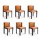 300 Chairs in Wood and Sørensen Leather by Joe Colombo for Karakter, Set of 6 2