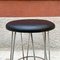 Italian Modern Steel and Black Sky Round Stool, 1970s, Image 5