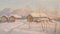 Einar Krüger, Paysage de Neige Postimpressionniste, Suède, Milieu du 20ème Siècle, Huile sur Panneau, Encadrée 2