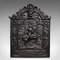 Antique English Cast Iron Decorative Fire Backrest, Image 1