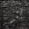 Antike englische dekorative Kaminlehne aus Gusseisen 10